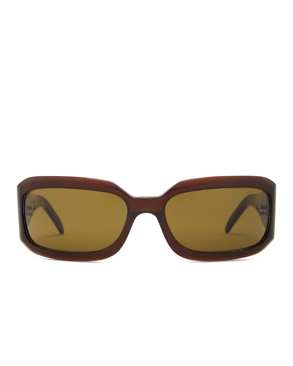 Image 1 of FWRD Renew Chanel Tinted Square Sunglasses in Brown