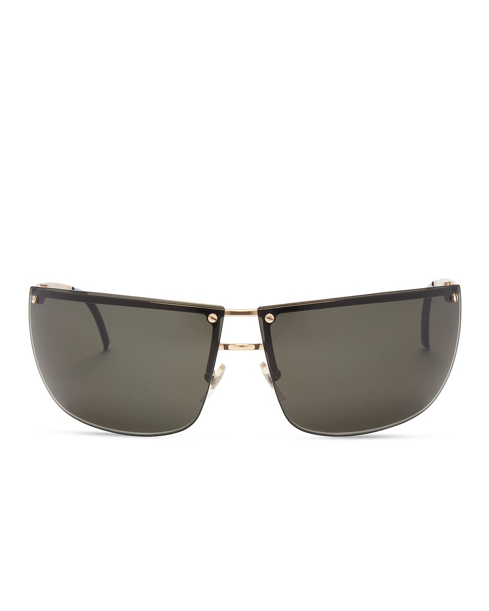 Image 1 of FWRD Renew Gucci Tinted Shield Sunglasses in Black