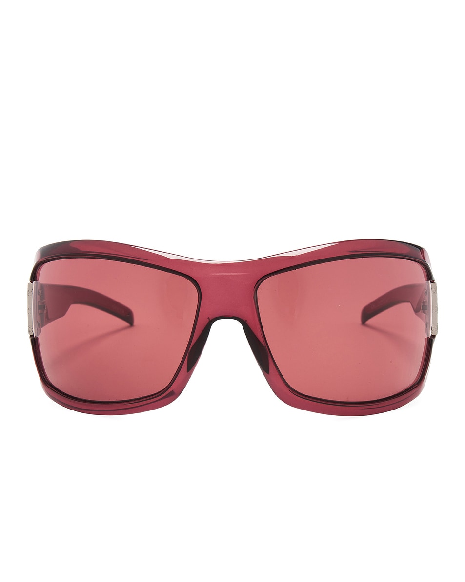 Image 1 of FWRD Renew Gucci Tinted Shield Sunglasses in Red