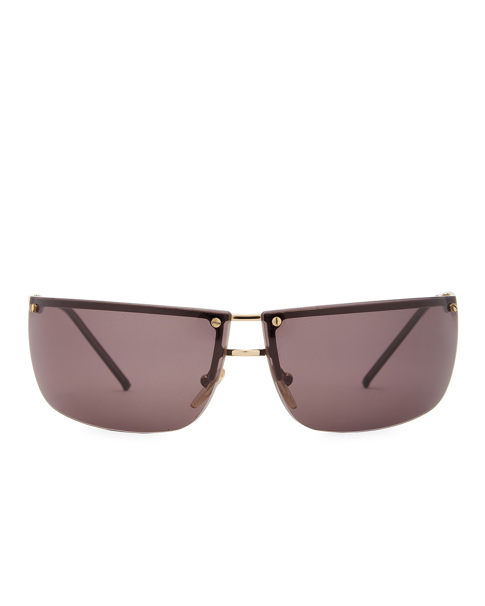 Image 1 of FWRD Renew Gucci Tinted Shield Sunglasses in Brown