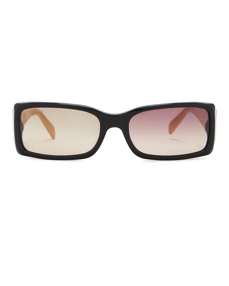 Image 1 of FWRD Renew Chanel Interlocking CC Square Sunglasses in Black