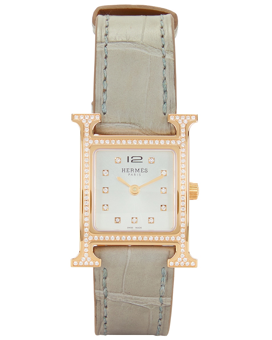 Image 1 of FWRD Renew Hermes Heure H Watch in Gold & Gris Perle