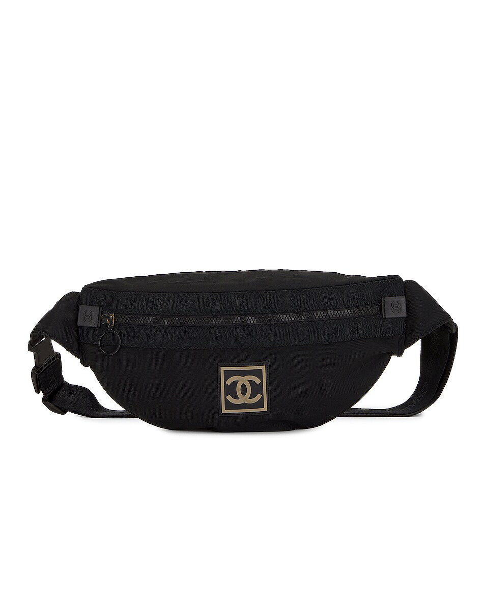 Image 1 of FWRD Renew Chanel Sportline Nylon Waist Bag in Black
