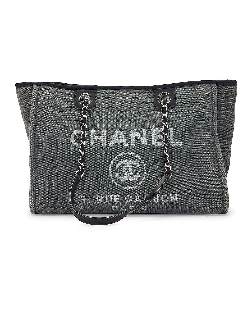 Image 1 of FWRD Renew Chanel Deauville MM Canvas Chain Tote Bag in Grey