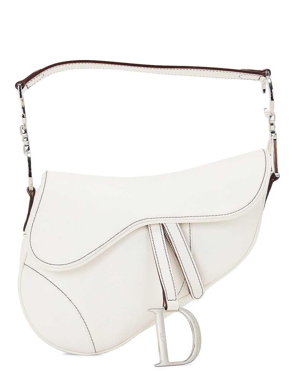 Image 1 of FWRD Renew Dior Saddle Bag in White