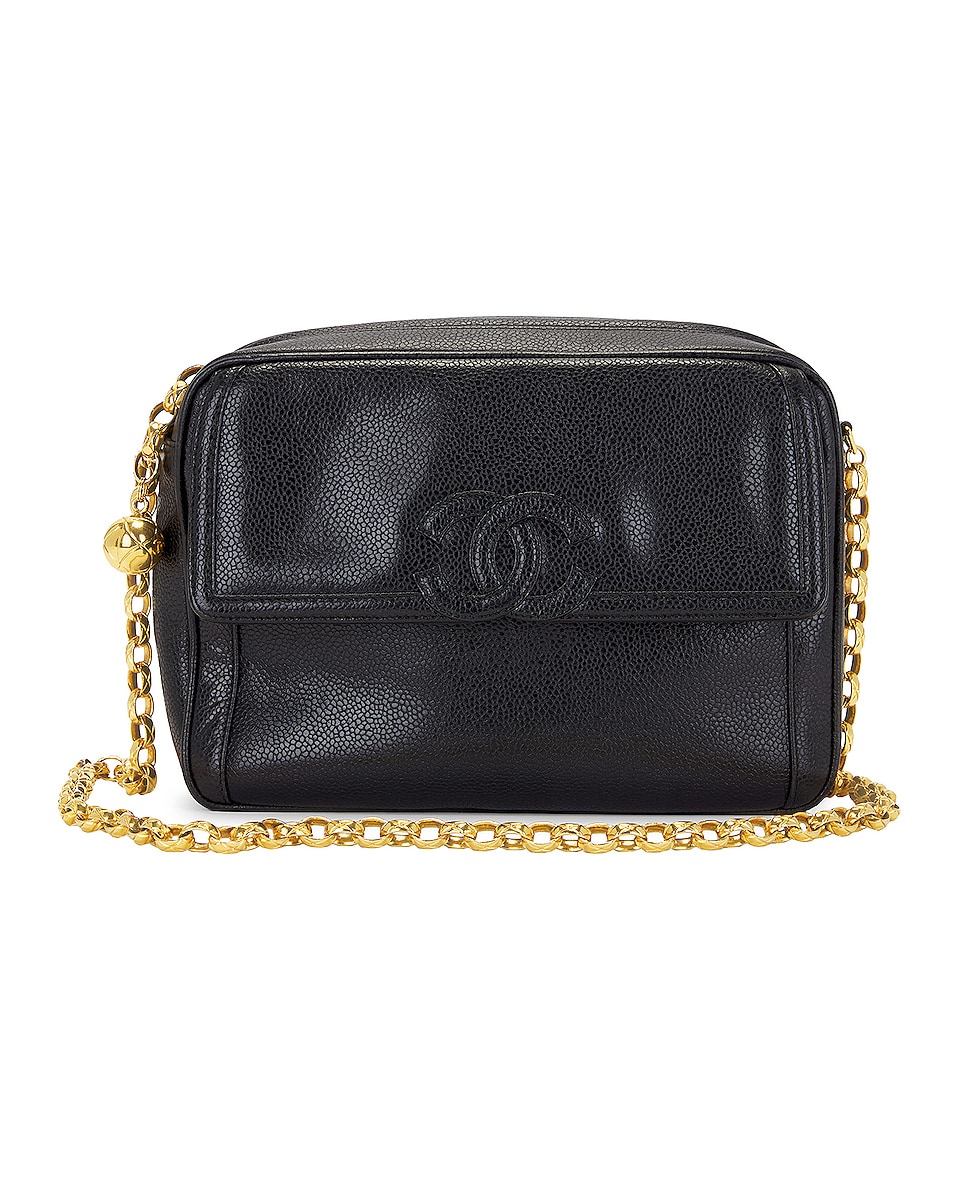 Image 1 of FWRD Renew Chanel Caviar Small Chain Shoulder Bag in Black