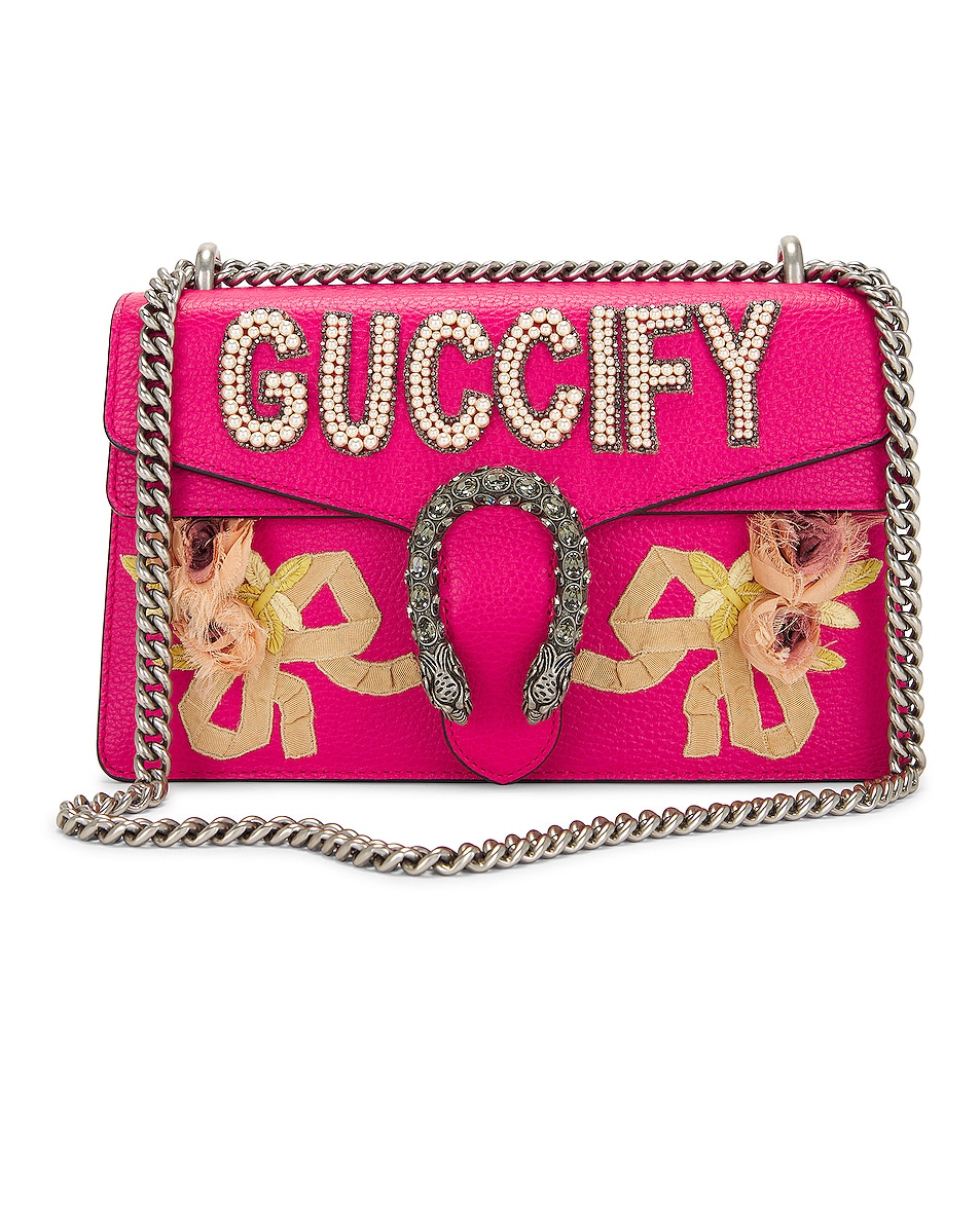 Image 1 of FWRD Renew Gucci Guccify Dionysus Shoulder Bag in Pink