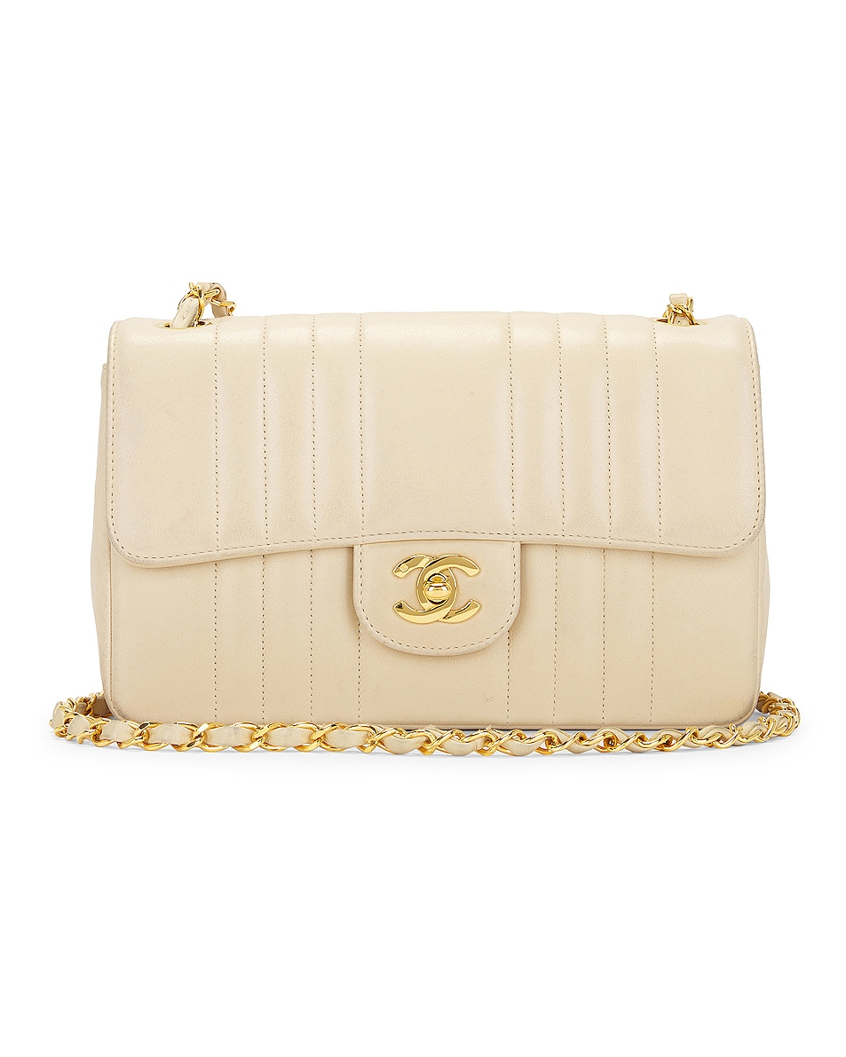 Image 1 of FWRD Renew Chanel Small Mademoiselle Chain Single Flap Bag in Beige