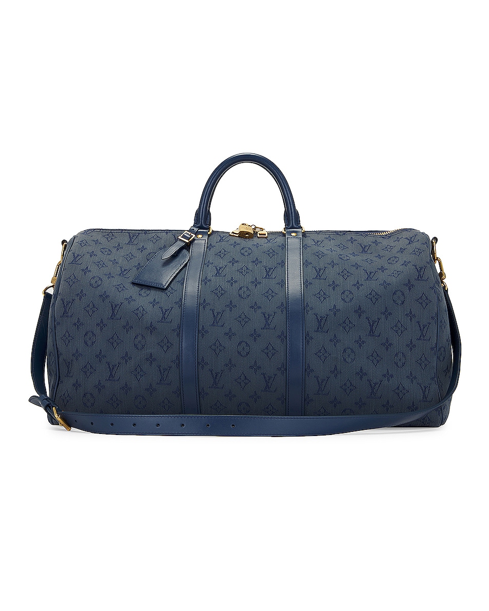 Image 1 of FWRD Renew Louis Vuitton Monogram Keepall Bandouliere 50 Weekend Bag in Blue