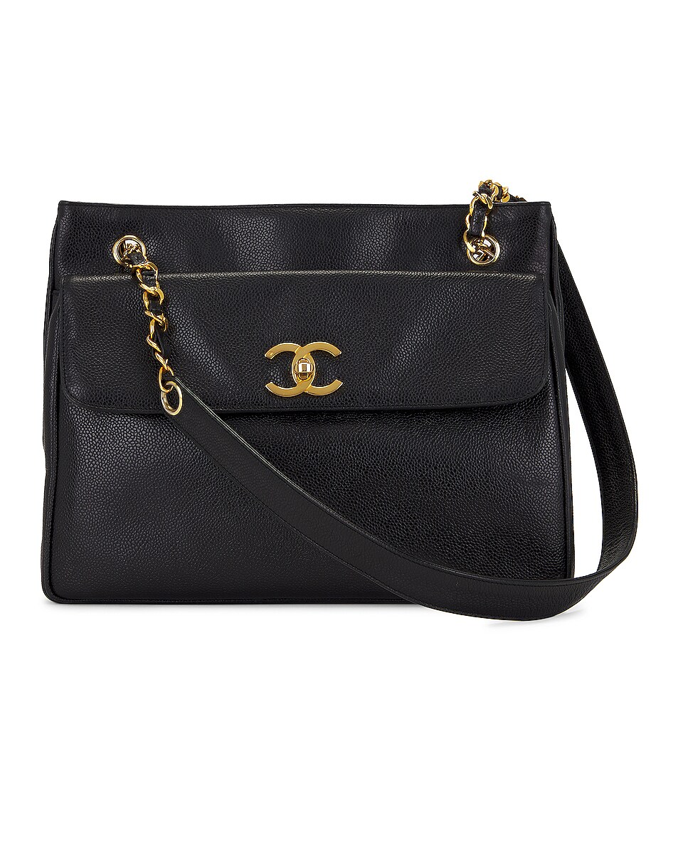 FWRD Renew Chanel Caviar Chain Tote Bag in Black FWRD