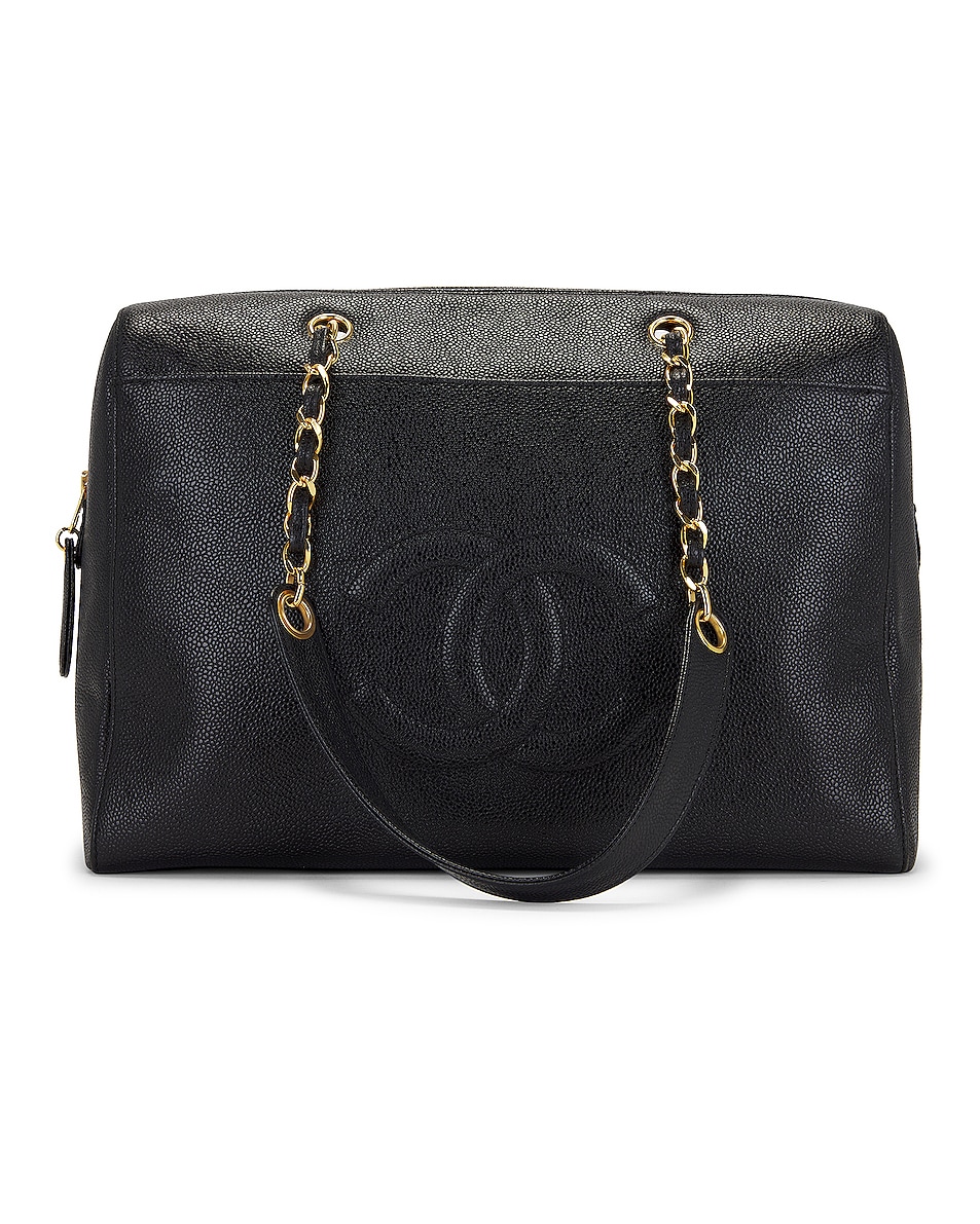 Image 1 of FWRD Renew Chanel Vintage Coco Chain Tote Bag in Black