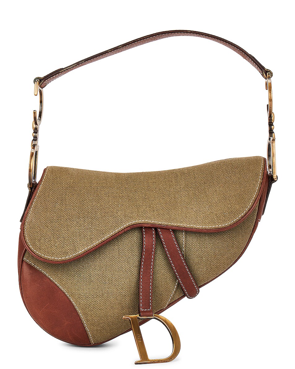 Fwrd Renew Dior Saddle Bag In Khaki Fwrd 2581