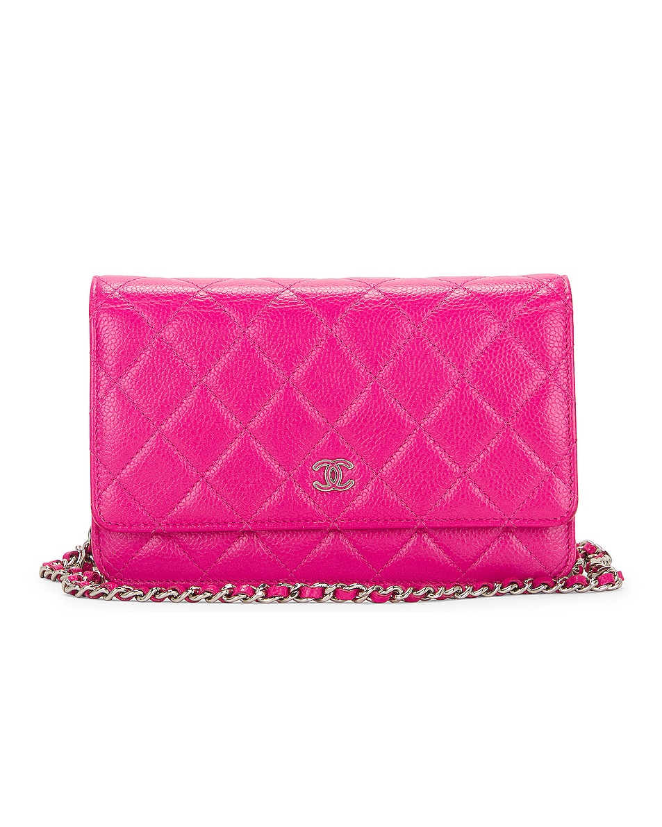 Image 1 of FWRD Renew Chanel Matelasse Caviar Classic Chain Wallet Bag in Pink
