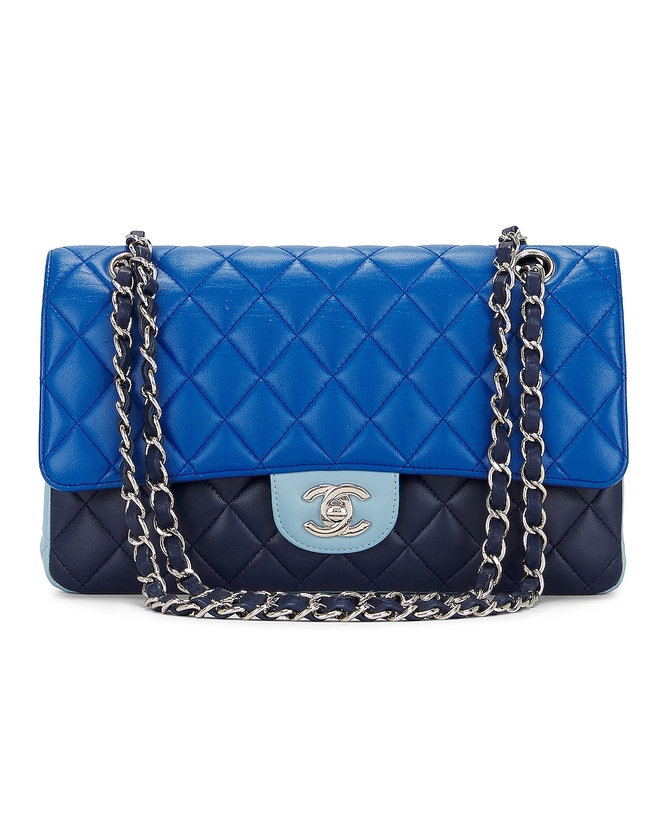 Image 1 of FWRD Renew Chanel 2016 Medium Matelasse 25 Classic Double Flap Bag in Blue
