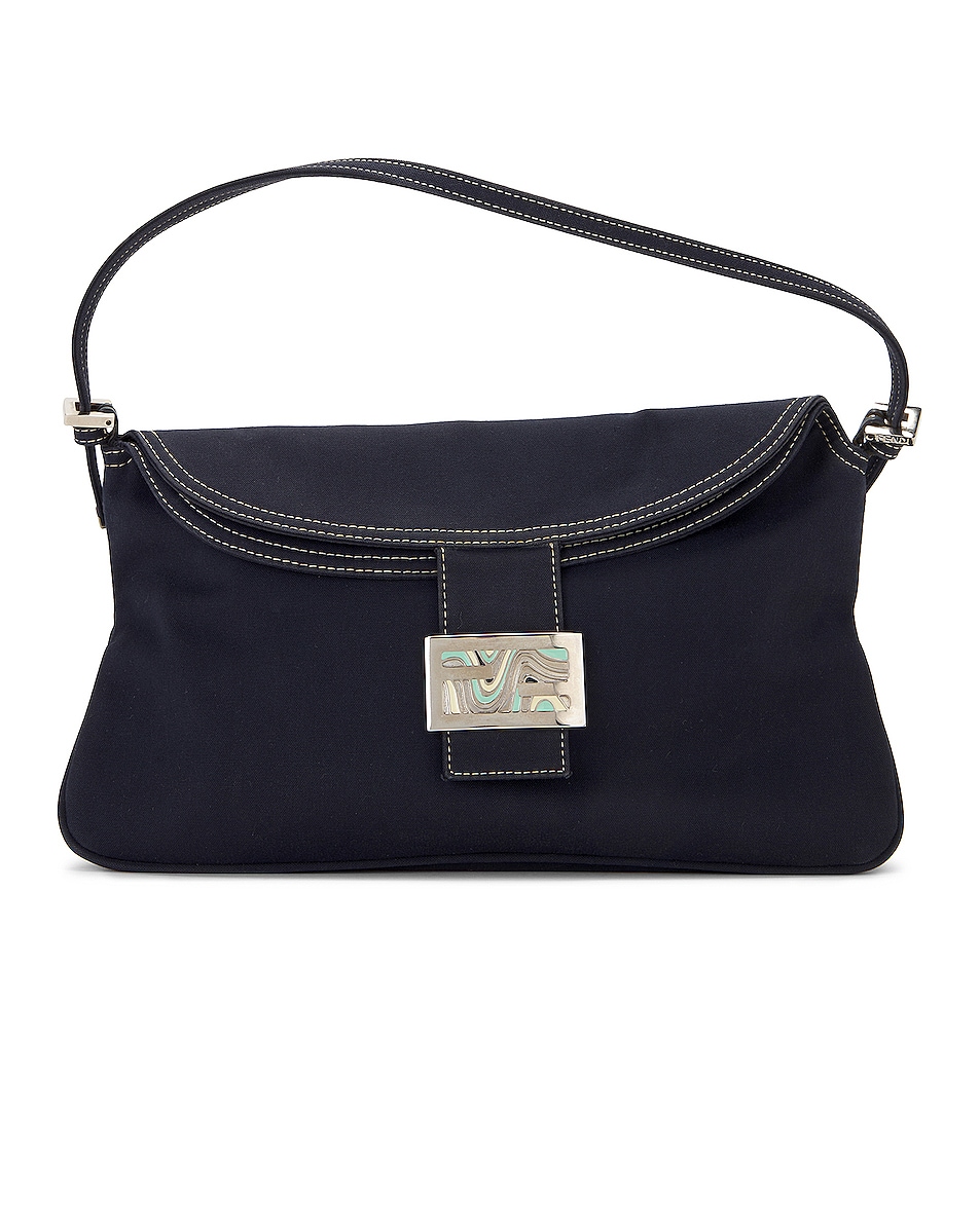 Image 1 of FWRD Renew Fendi Mama Baguette Shoulder Bag in Navy