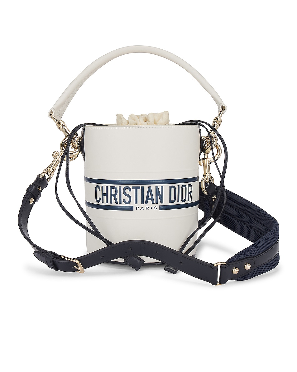 Image 1 of FWRD Renew Dior Calfskin 2 Way Bucket Bag in White