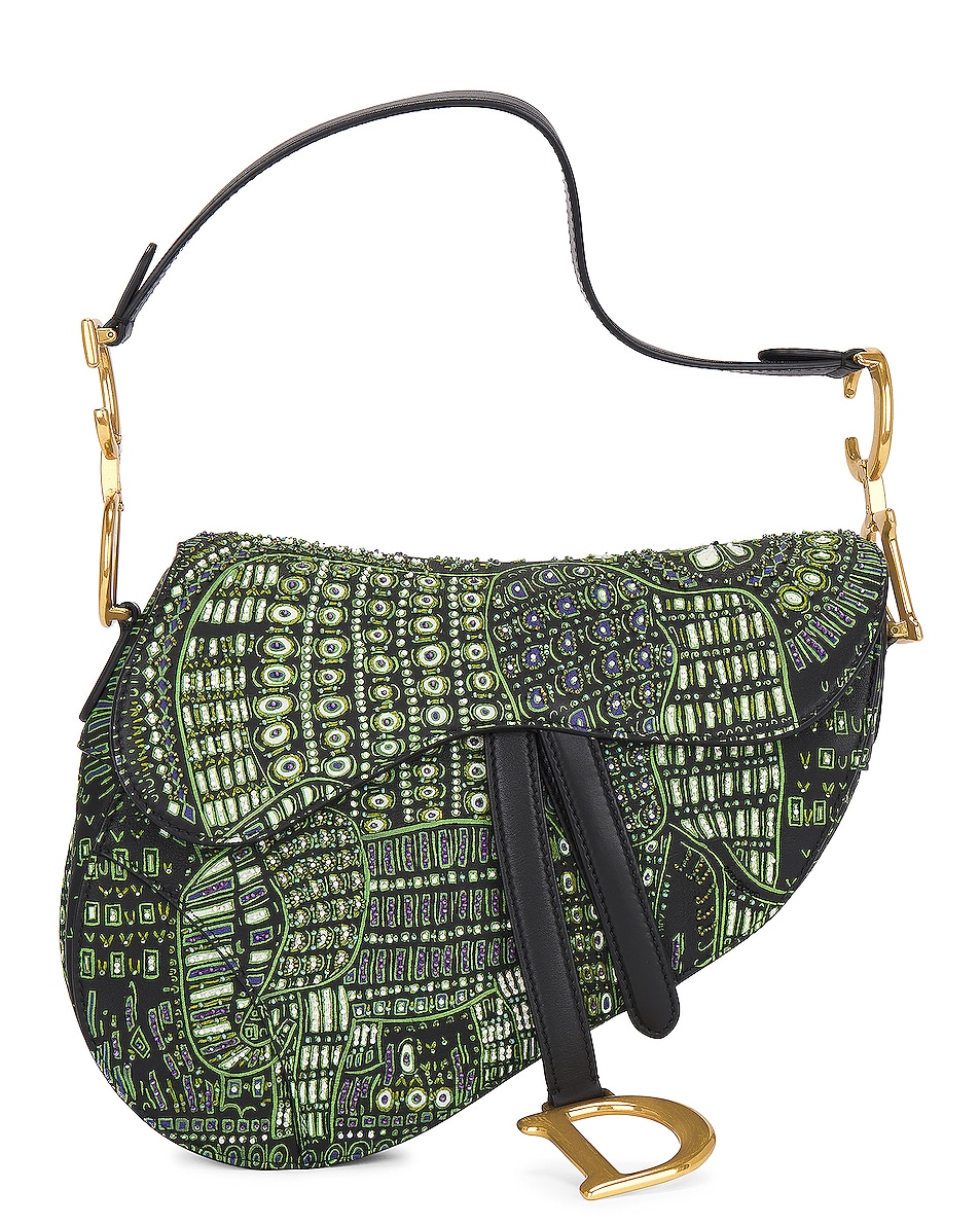 Image 1 of FWRD Renew Dior Saddle Bag in Green