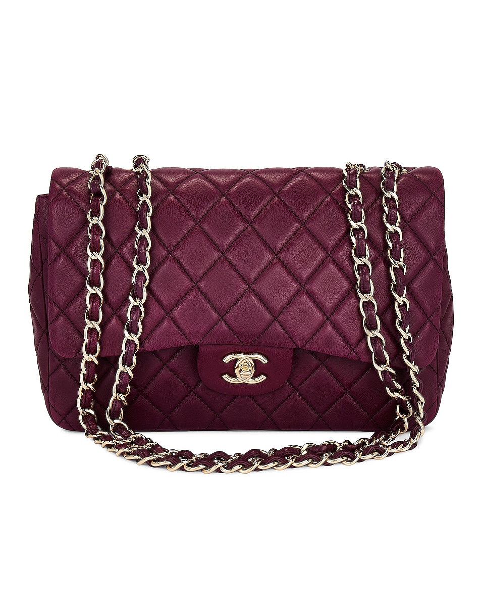 Image 1 of FWRD Renew Chanel Jumbo Classic Flap Shoulder Bag in Purple