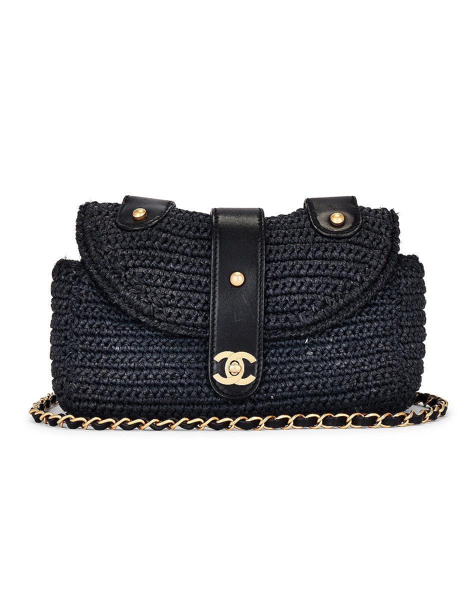 Image 1 of FWRD Renew Chanel Raffia Flap Bag in Blue