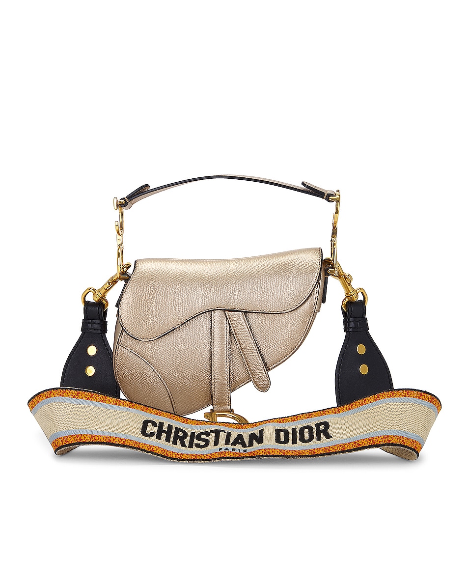 Image 1 of FWRD Renew Dior Saddle Bag in Gold