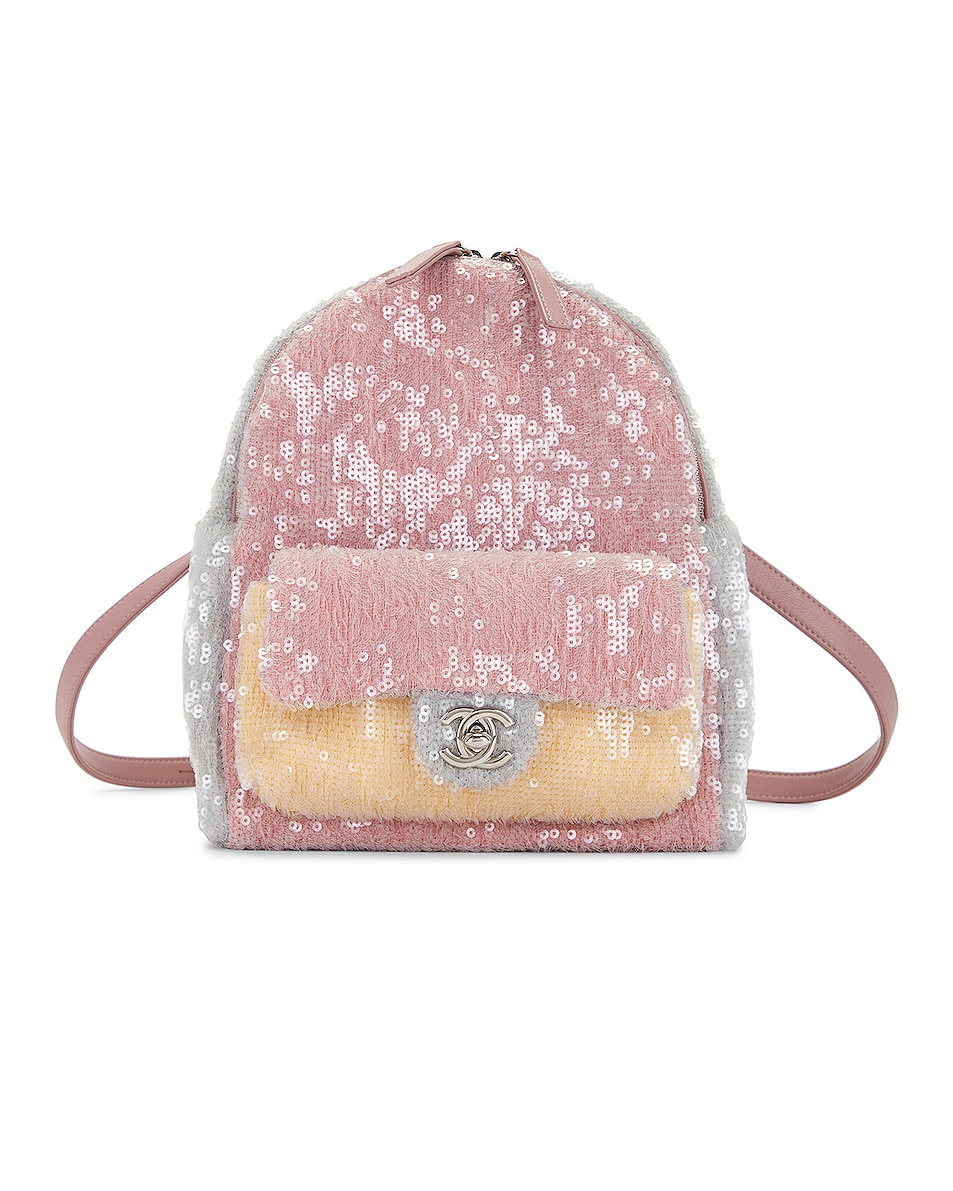 Image 1 of FWRD Renew Chanel Sequin Waterfall Backpack in Multi