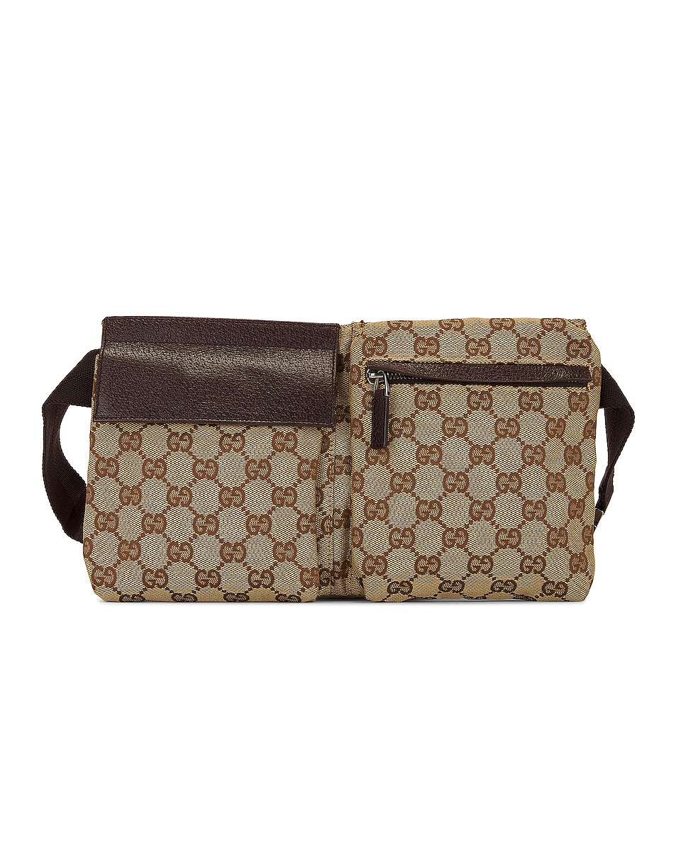 Image 1 of FWRD Renew Gucci GG Canvas Waist Bag in Beige