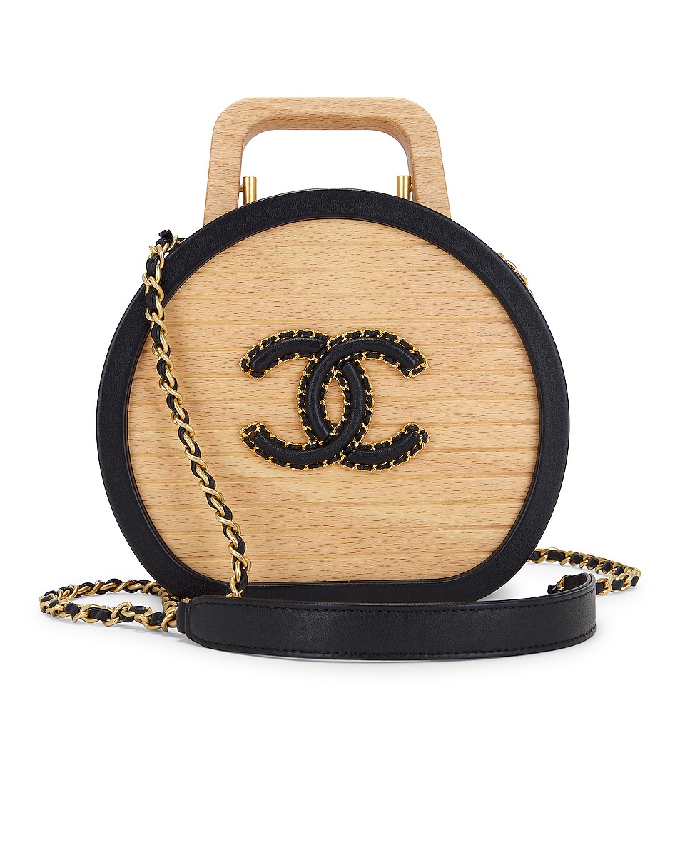 Image 1 of FWRD Renew Chanel Wood Vanity Bag in Brown