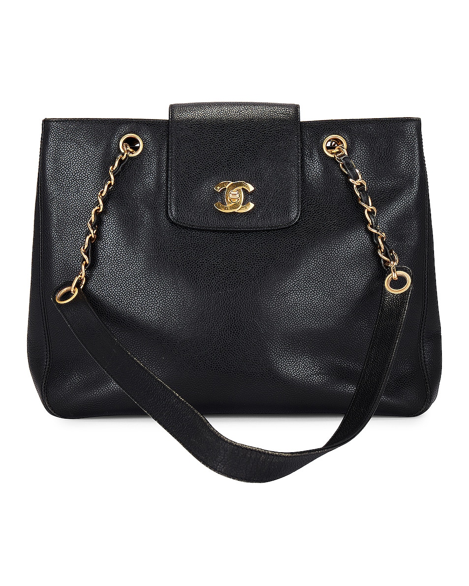 Image 1 of FWRD Renew Chanel Turnlock Flap Tote Bag in Black