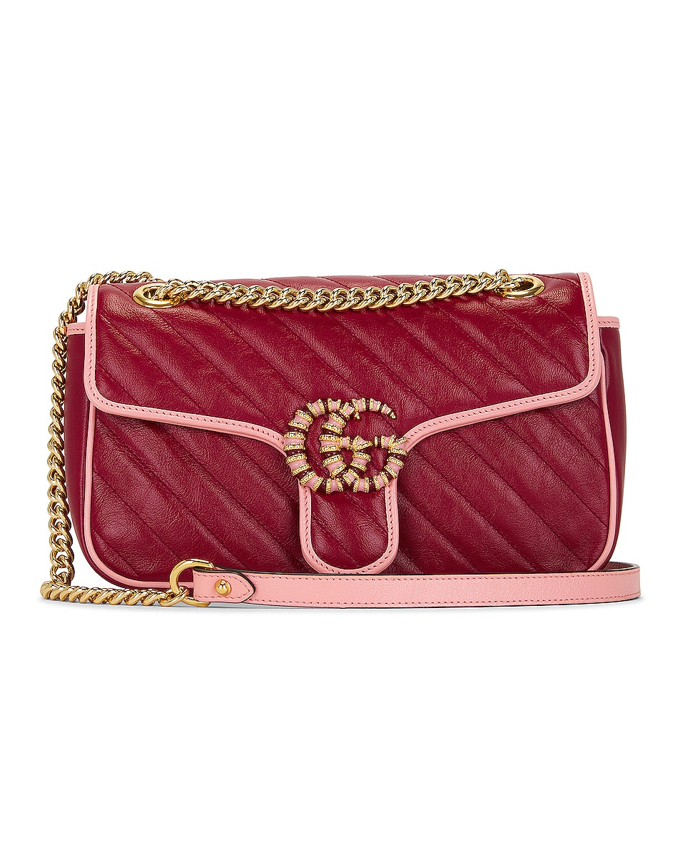 FWRD Renew Gucci GG Marmont Quilted Shoulder Bag in Red | FWRD