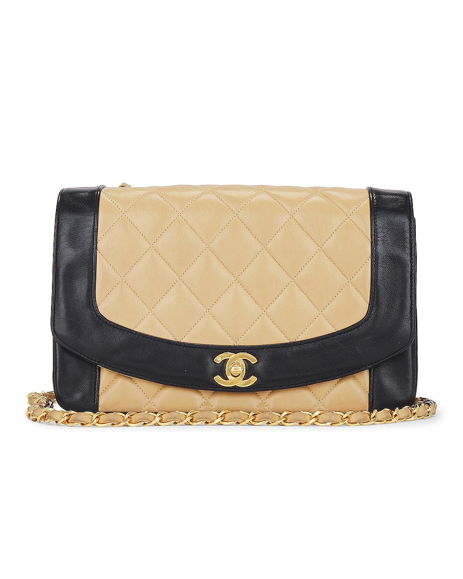 Image 1 of FWRD Renew Chanel Quilted Lambskin Shoulder Bag in Beige
