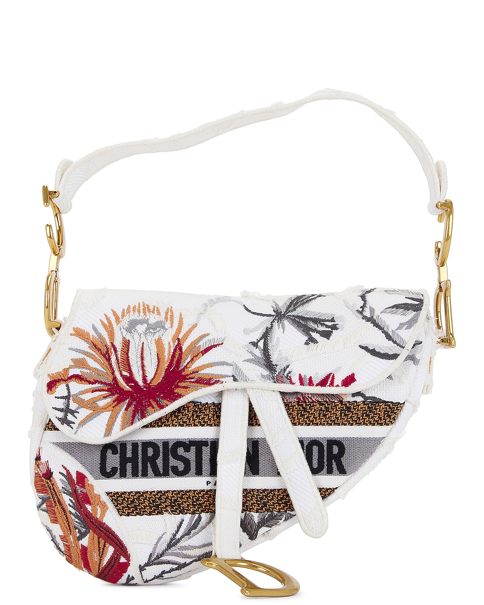 Image 1 of FWRD Renew Dior Embroidered Saddle Bag in Multi