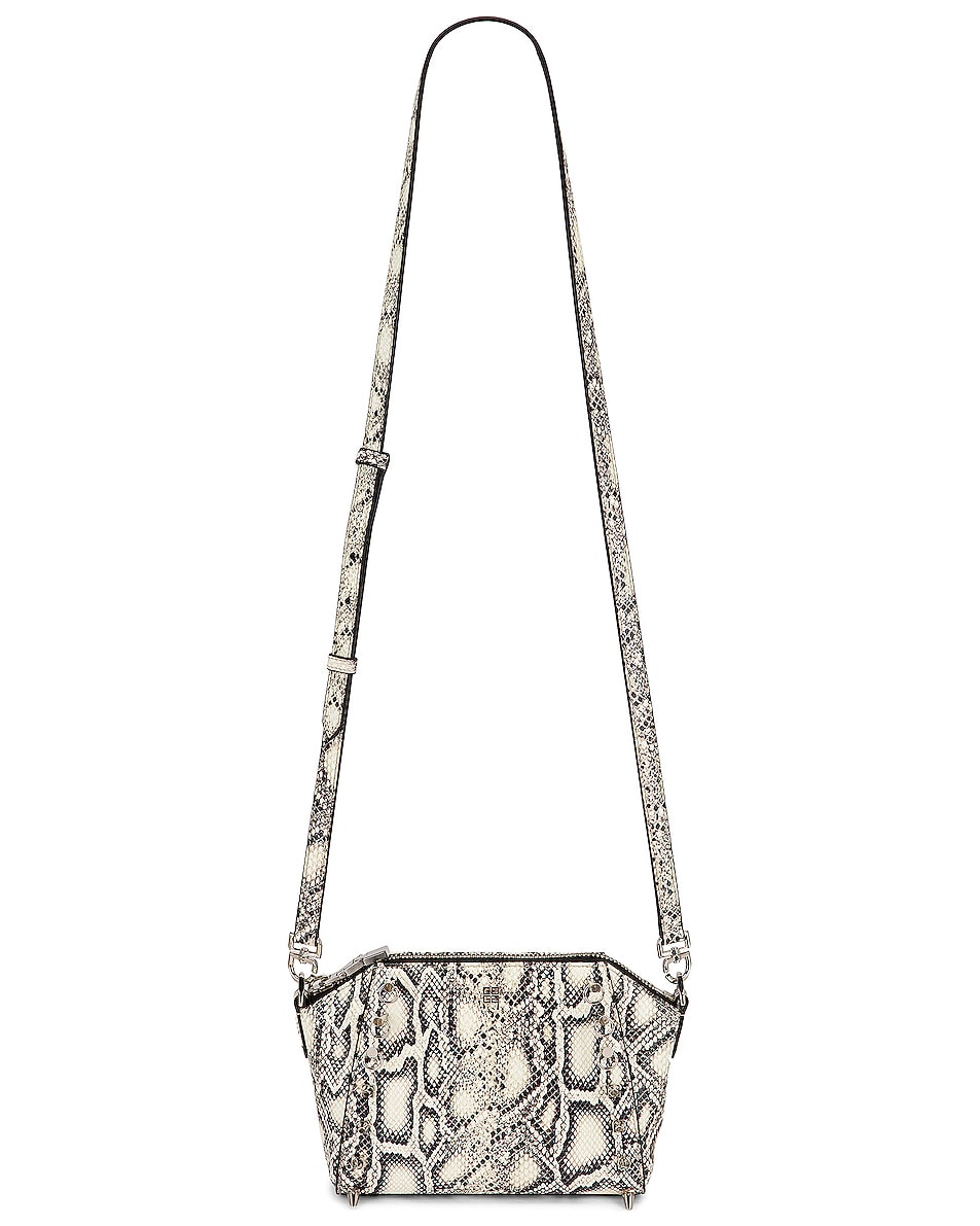 Image 1 of FWRD Renew Givenchy XS Antigona Snake Print Bag in Black & White