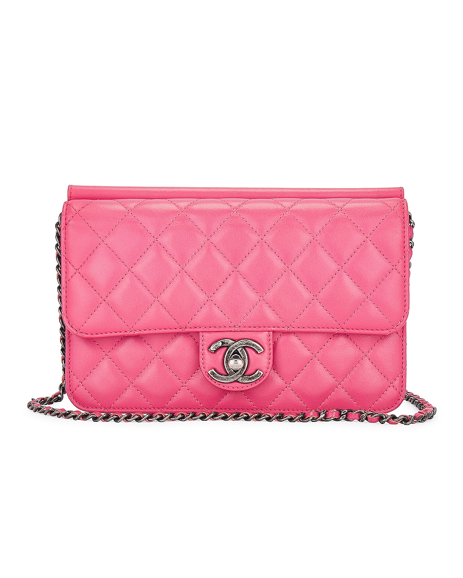 Image 1 of FWRD Renew Chanel Quilted Lambskin Wallet On Chain Bag in Pink