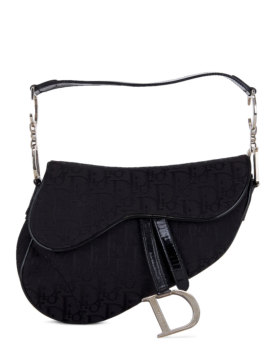 Fwrd Renew Dior Trotter Saddle Bag In Black Fwrd 8952