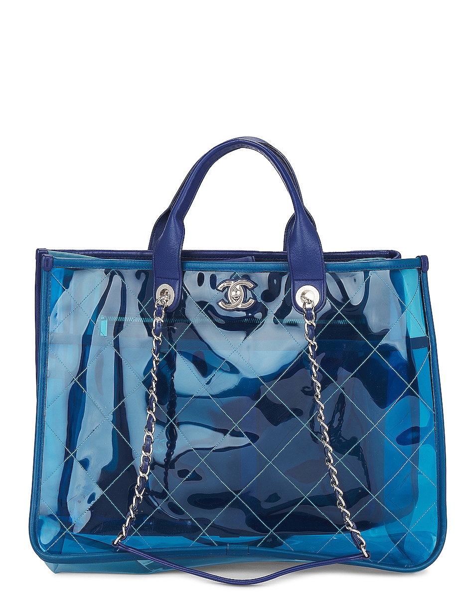 Image 1 of FWRD Renew Chanel Splash 2 Way Tote Bag in Blue
