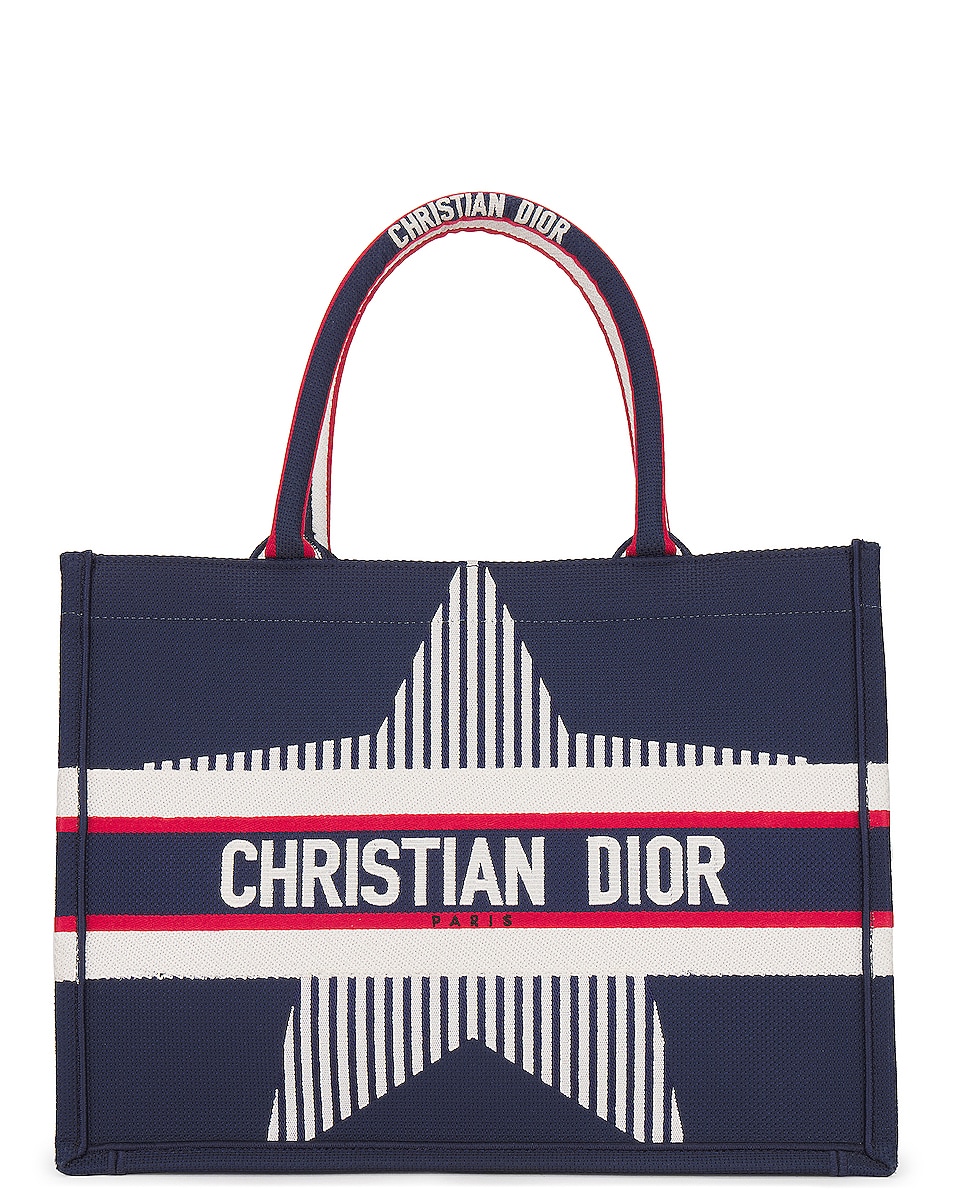 Fwrd Renew Dior Alps Star Book Tote Bag In Navy Fwrd 5445