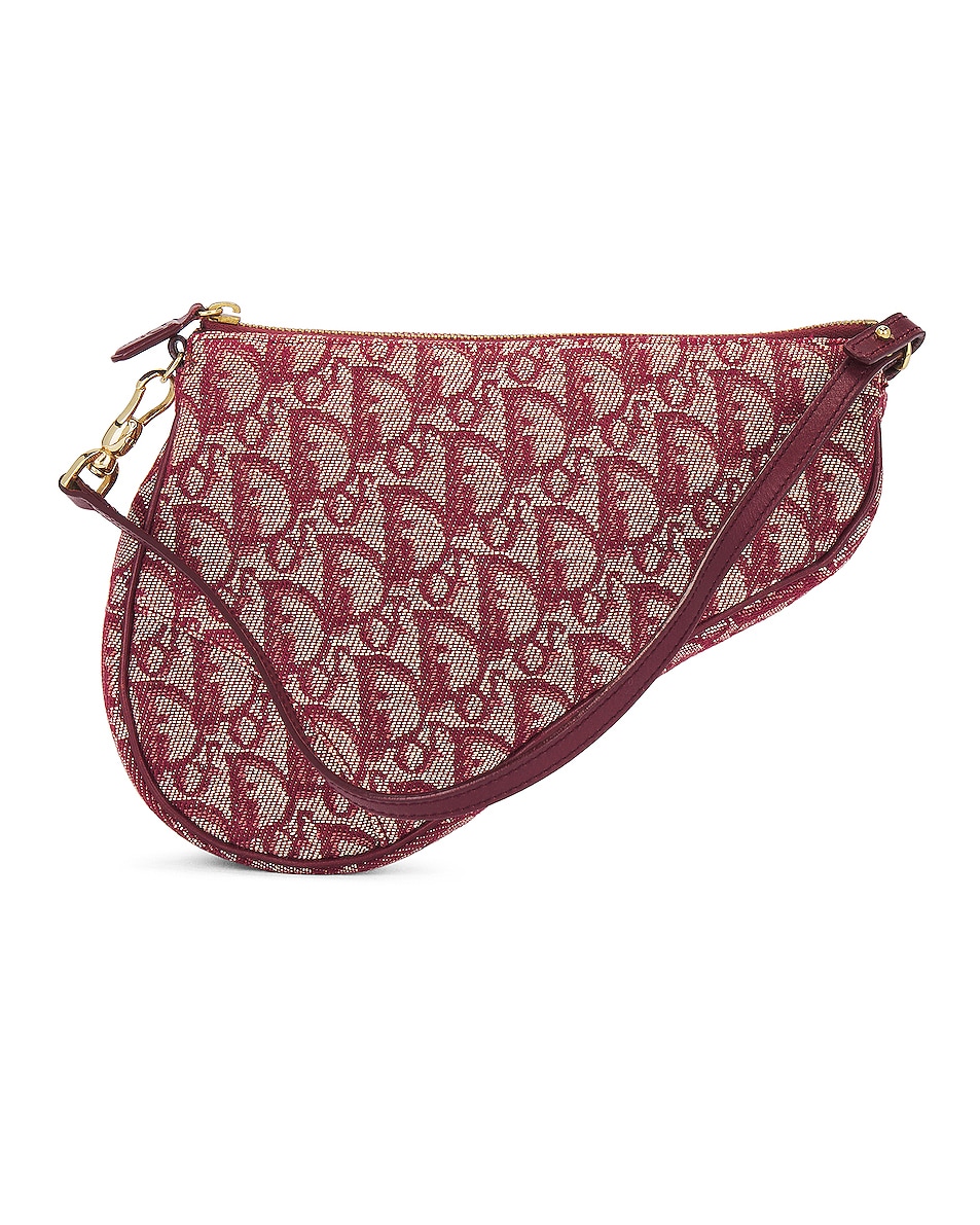 Image 1 of FWRD Renew Dior Trotter Saddle Bag in Red