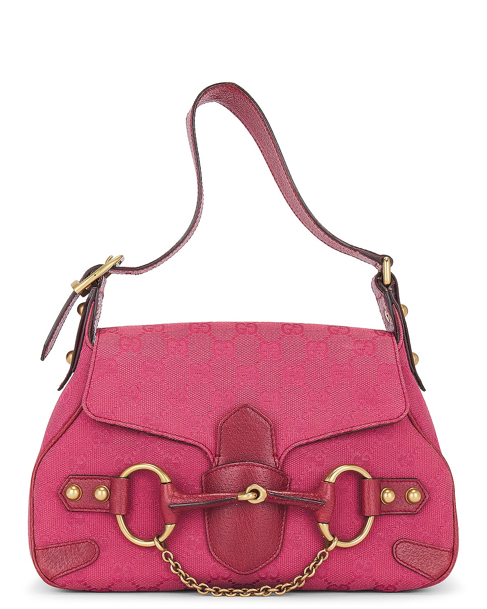 Image 1 of FWRD Renew Gucci Horsebit Shoulder Bag in Red
