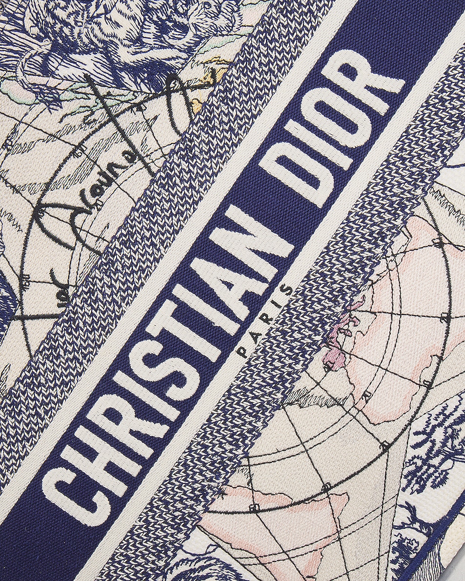 Image 6 of FWRD Renew Dior Around The World Book Tote Bag in Blue