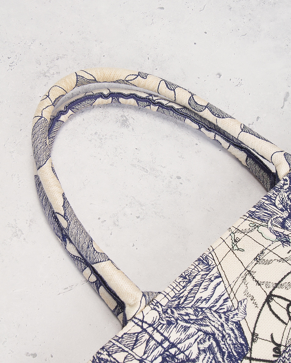 Image 7 of FWRD Renew Dior Around The World Book Tote Bag in Blue