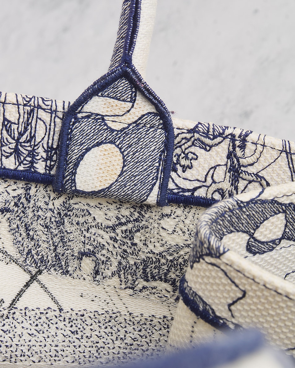 Image 8 of FWRD Renew Dior Around The World Book Tote Bag in Blue