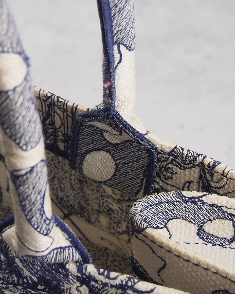 Image 9 of FWRD Renew Dior Around The World Book Tote Bag in Blue