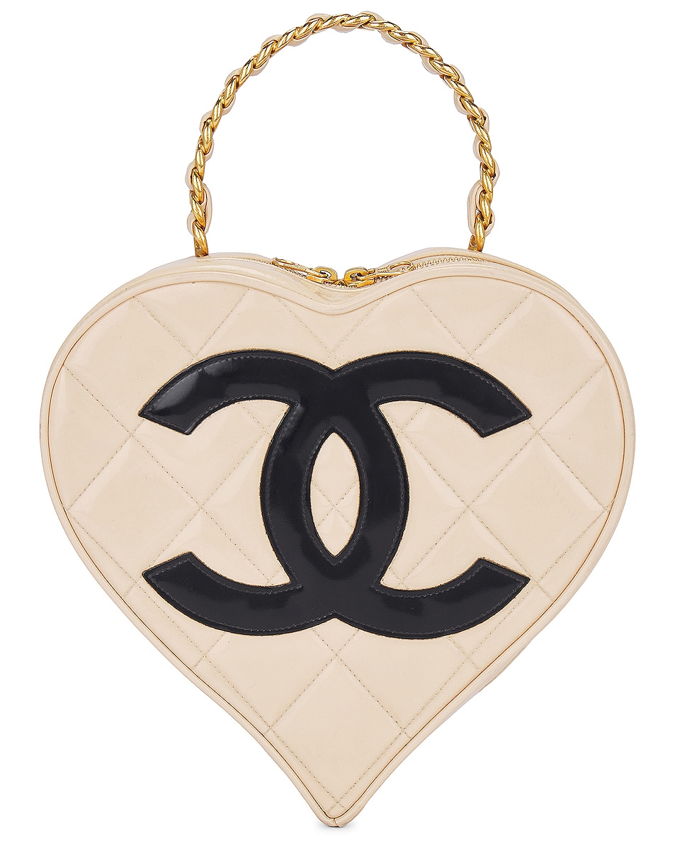 Image 1 of FWRD Renew Chanel 1994 Patent Heart Vanity Bag in Beige