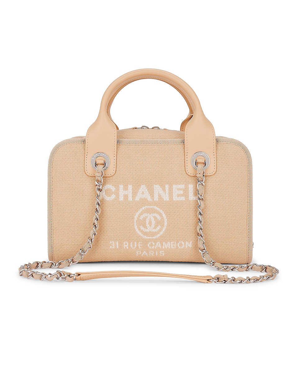 Image 1 of FWRD Renew Chanel Deauville 2 Way Handbag in Beige