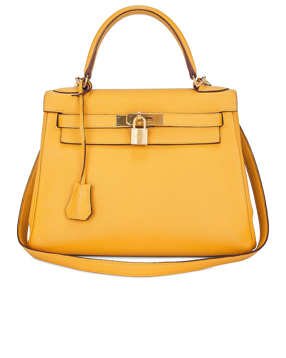 Image 1 of FWRD Renew Hermes Togo Kelly 28 Handbag in Jaune Ambre
