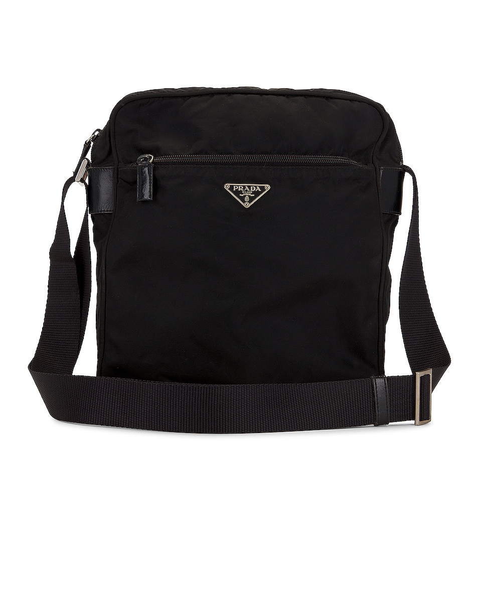 Image 1 of FWRD Renew Prada Nylon Messenger Bag in Black