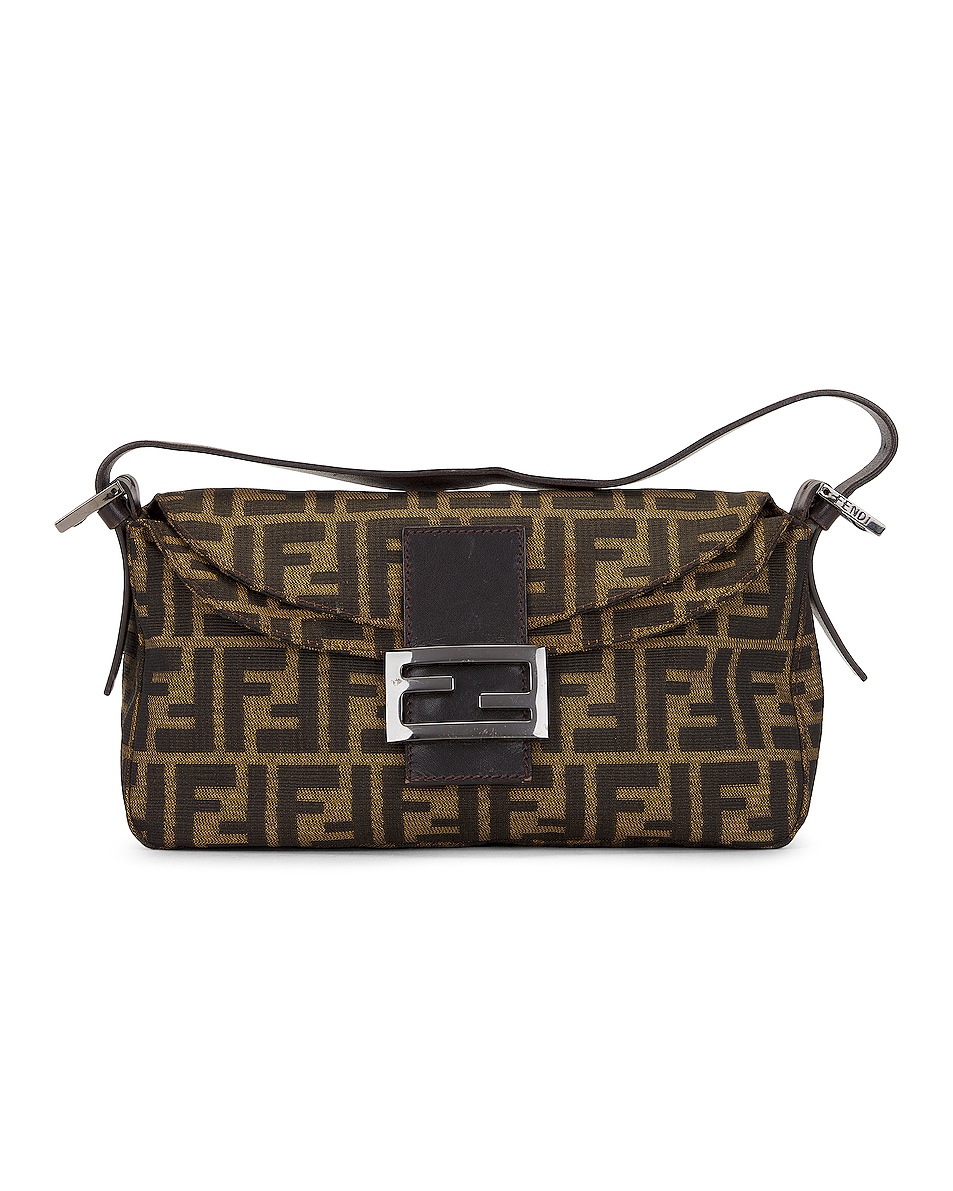 Image 1 of FWRD Renew Fendi Zucca Mama Baguette Shoulder Bag in Brown