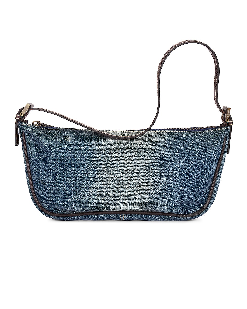 Image 1 of FWRD Renew Fendi Denim Pochette Accessories Shoulder Bag in Blue
