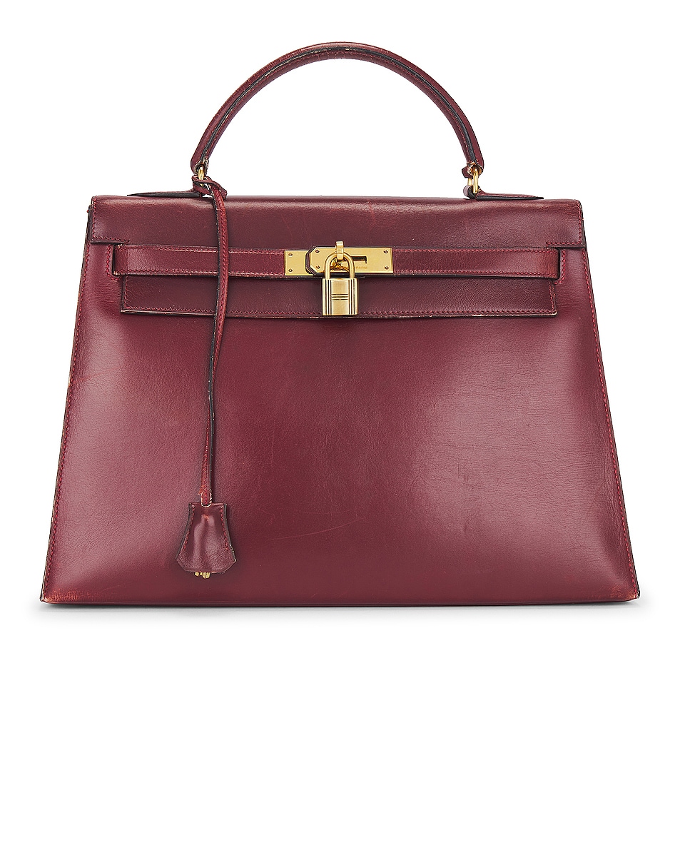 Image 1 of FWRD Renew Hermes Box Kelly 32 Handbag in Bordeaux