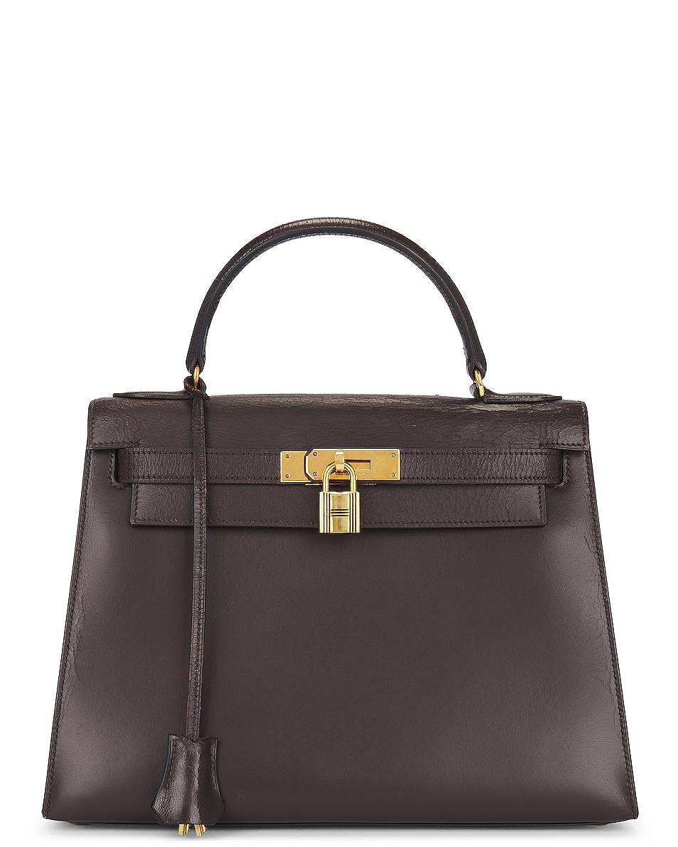 Image 1 of FWRD Renew Hermes Kelly 28 Handbag in Dark Brown